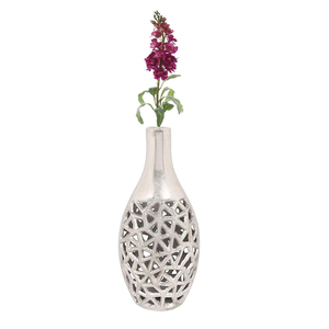 Antique-Designed Premium Silver Finished Metal Flower <b>Vase</b> Home Decor Wholesale Selling - Product Image 1