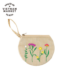 Sac en lin brodé à la main avec broderie de différentes couleurs sac à dos en lin 100% doux lavé OEM fabriqué au Vietnam - Product Image 2
