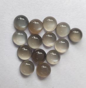 Pierre de lune grise naturelle ronde 6mm Cabochon dos plat-Cabochon de pierre de lune grise flashy de qualité supérieure pierre précieuse ronde en vrac - Product Image 4