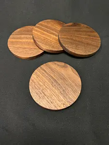 Ensemble de sous-verres en bois de noyer fabriqués à la main ensemble de sous-verres ronds en bois de noyer naturel sous-verres en noyer - Product Image 5