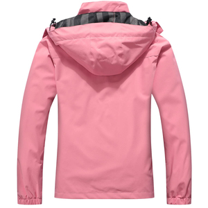 Activewear Chaquetas al aire libre Cortavientos con capucha Impermeable Manga larga Cremallera frontal Chaquetas Softshell para mujer - Product Image 6