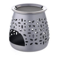 Quemador de incienso de carbón de metal con aroma de lavanda y té, fragancia de sándalo, uso religioso, diseño en relieve de flor de Altar para el hogar