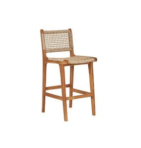 Taburete de bar de madera de teca estadounidense, hecho en Indonesia, muebles de madera maciza - Product Image 1