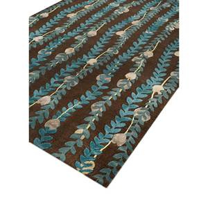 พรมขนสัตว์ผสมวิสโคสสีเบจน้ำตาลลายดอกไม้ รุ่น Tra-14737 สำหรับตกแต่งบ้าน ห้องนั่งเล่น ทางเดิน รูปทรงสี่เหลี่ยมผืนผ้า ลายทาง เหมาะสำหรับวัยรุ่น - Product Image 2