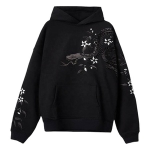 Sudadera con capucha bordada de diseño personalizado de peso pesado Unisex, sudadera informal a la moda para hombre, sudaderas con patrón de impresión personalizada de tela de 500 gramos - Product Image 1