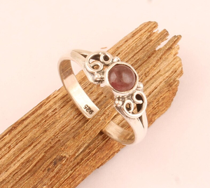 แหวนดีไซน์เนอร์925เงินสเตอร์ลิงประดับโกเมนทรงหลังเบี้ยสไตล์คลาสสิกงานปาร์ตี้อัญมณีของขวัญวันเกิดสำหรับผู้หญิง - Product Image 1