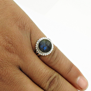 Trendy <b>Labradorite</b> Cut Gemstone Customized <b>Ring</b> 925 Sterling Silver Jewelry Engagement <b>Rings</b> Fine Jewelry Exporters Manufacturer - Product Image 5