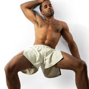 Shorts de sport pour hommes, à séchage rapide, avec fermeture éclair latérale, logo personnalisé, tendance, décontractés, pour la course à pied, le vélo, la salle de sport - Product Image 2