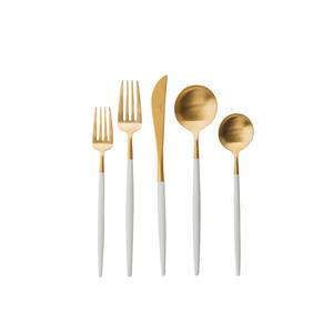 Classic Black <b>And</b> Gold Stainless Steel Cutlery Set Dinnerware Flatware <b>And</b> Silverware <b>Knives</b> <b>Forks</b> Spoons For Home Kitchen - Product Image 6
