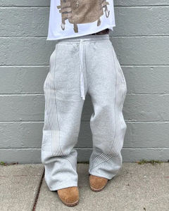 Custom Blank Baggy <b>Wide</b> <b>Leg</b> Trousers Men Joggers High Quality Y2k <b>Cargo</b> Oversized Stacked Pants Men Flared Sweatpants - Product Image 4