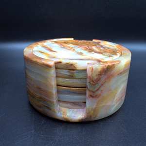 Stone <b>Coasters</b> Durable and Elegant Trendy Design <b>Marble</b> <b>Coasters</b> with Natural Stone Textures for High-end Decor Themes Stone - Product Image 6