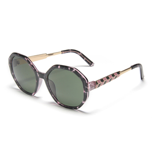 Gafas <span class=keywords><strong>de</strong></span> Sol Hexagonales Extra Grandes <span class=keywords><strong>de</strong></span> Alta Calidad con Montura Estampada y Patillas Metálicas <span class=keywords><strong>a</strong></span> <span class=keywords><strong>Cuadros</strong></span>, Precio Razonable, Logotipo Personalizado - Product Image 3