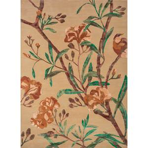 Hacienda Gold Hand Tufted Wool & Viscose Rug Floral Abstract Pattern Plush <b>Top</b>-284 for Home Living Room Hallway Rectangle Model - Product Image 1