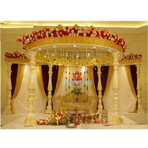 Mandap de Boda de Lujo Avni para Ceremonia, Aspecto de Madera, Fibra, Mandap de Boda Vidhi, Mandapam Grande para Bodas del Sur de la India, Nueva York - Product Image 1