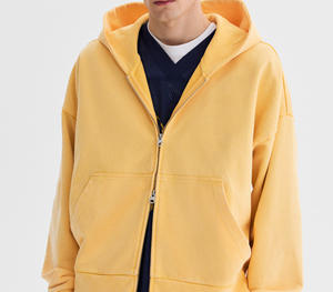 เสื้อฮู้ดผู้ชายแบบซิป OEM ผ้าสแปนเด็กซ์/โพลีเอสเตอร์ ขนฟลีซ กันน้ำ กันลม เป็นมิตรกับสิ่งแวดล้อม ระบายอากาศได้ดี สวมใส่สบายในฤดูหนาว ทรงปกติ - Product Image 2