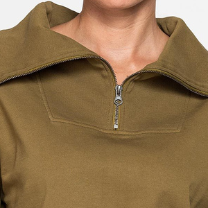 Sweat-shirt polaire oversize à capuche pour femme en mélange polyester-coton coupe-vent de haute qualité, col rabattable, personnalisable OEM, décontracté - Product Image 5