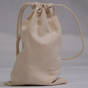 Sac à cordon en coton écologique avec logo personnalisé petit sac de flanelle en toile de lin réutilisable pochette à provisions cadeau à la mode - Product Image 5