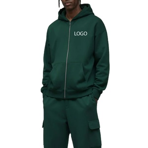 Sudadera con Capucha para Hombre con Bolsillos Delanteros, Sudadera Informal con Cremallera para Hombre / Sudadera con Capucha de Color Sólido Transpirable y Económica Ajustable para Hombre - Product Image 1