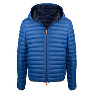 Chaqueta acolchada de nailon de invierno con logotipo personalizado para hombre, botón a presión con cremallera y capucha, Color sólido de talla grande, chaqueta a prueba de viento para hombre, chaqueta de invierno - Product Image 1