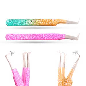 Color <b>Paper</b> Coated Tip Silver Eyelash Extension Tweezers <b>Hand</b> <b>Made</b> Artists Reusable Enhancing Natural Lamination - Product Image 4