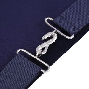 Organist Blue Lodge Officer Apron-Eco-Friendly Luxury Customized Dark Blue with <b>Silver</b> Hand Embroidery Bullion - Product Image 4
