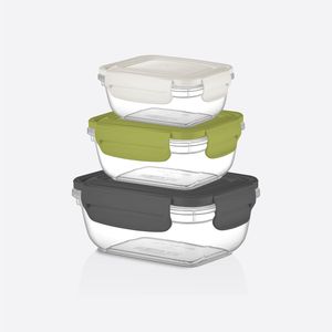 Frigoclick Fresh Box Set 3-Piece 400/800/1400ml Camping PP Food <b>Storage</b> <b>Containers</b> Injection-Molded Lid - Product Image 1