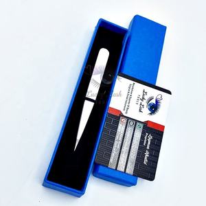 Abrazadera de Etiqueta Personalizada, Aplicador de Pestañas Puntiagudas, Extensión de Pestañas Blancas, Pinzas Inclinadas, Pinzas de Acero Inoxidable para Cejas - Product Image 5