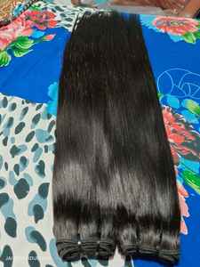 Perruque de Cheveux Humains Bruts de Temple Indien Authentique Droite Simple Dessiné Extensions Remy Non Transformés Bundle de Cheveux Vierges Indiens en Gros - Product Image 3