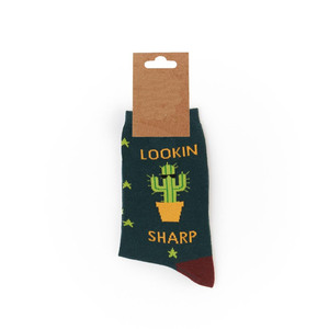 Chaussettes d'équipage colorées ODM avec design cactus pour un usage quotidien et cadeaux d'anniversaire/fête/vacances - Product Image 4