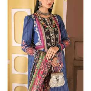 Vente en gros 2025 original de marque pakistanaise pelouse 3 pièces costumes cou brodé fête porter pelouse Collection dentelle bouton décoration - Product Image 4