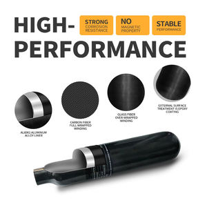 Tanque de Aire Comprimido HPA de Fibra de Carbono de 0.3L, Botella de Aire Ligera y Duradera - Product Image 4