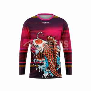 Vêtements de pêche respirants de haute qualité, personnalisés, imprimés par sublimation, à séchage rapide, manches longues, 100% polyester, antibactériens, protection UV - Product Image 4