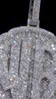 Pendentif personnalisé en argent sterling 925 plaqué or blanc WB bouclier glacé Collier pour hommes avec logo hip hop en diamant moissanite
