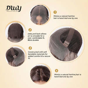 Calista C-DWY Perruque Synthétique Longue Blonde Dégradée Lisse Sans Colle 13x6 Lace Front Raie Libre Couleur Transparente - Product Image 5