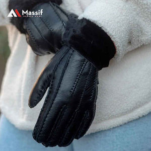 Gants de conduite en grain de chèvre doux et confortables de haute qualité avec gants de sécurité industrielle en cuir fendu pour la main - Product Image 5