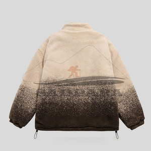 Vestes pour hommes manteau polaire d'hiver à la mode personnalisé avec déchirure veste Sherpa veste en laine poche épaissie fermeture éclair complète haut Sherpa surdimensionné - Product Image 4