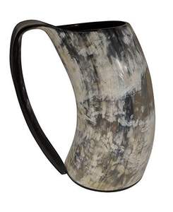 Pure Indian Natural Handmade Viking Horn Mug Chope de bière médiévale authentique avec miroir poli et de meilleure qualité - Product Image 2