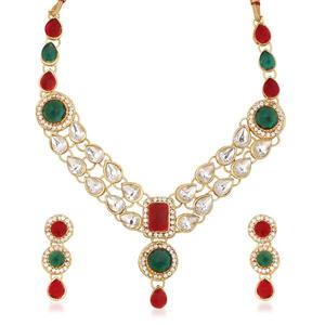 Vivant Charms Fine <b>Jewelry</b> Set <b>Kundan</b> Stone Gold Plated Necklace - Product Image 1