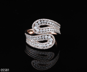 D'VINS JEWELS Diamond Ring 2.20 Ct G-H VS1 Lab Grown Round Brilliant Cut 14K Solid Rose Gold Women's Engagement Wedding Jewelry - Product Image 1