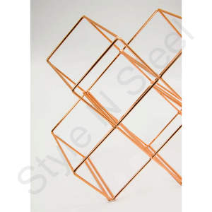 Porte-bouteilles de vin Racks Démonter Porte-bouteilles de vin Fil de gros Support de bouteille de vin Couleur cuivre Support de bouteille en acier inoxydable - Product Image 4