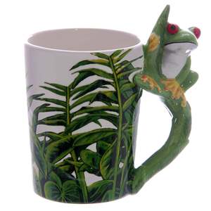 Novelty Frog Motif 3-D <b>Cup</b> Eco-Friendly Porcelain 400ml Hand Safe for Tea Milk Europe Cute Safe Customizable Packaging Accessory - Product Image 1