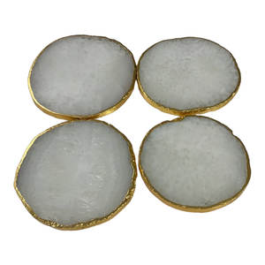 Wholesale Custom Marble Crystal White Agate Slices <b>Drink</b> <b>Coaster</b> Agate <b>Coasters</b> Tea Cups Mats Pads Elegant Stone <b>Coasters</b> for - Product Image 5
