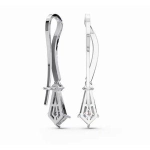 Pendientes de Diamantes de Diseño con Brillo Nebulosa en Oro de 18 Quilates de Alta Calidad, Corte Princesa y Redondo, Proveedor Mayorista en Línea B2B - Product Image 3