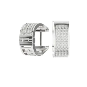 Boucles d'oreilles créoles en diamant de laboratoire 0,624 CT, diamants CVD VVS-VS EF, or 18 carats, 14 carats, 10 carats et argent 925, or rose, or jaune, or blanc - Product Image 6