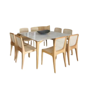 Juego de Comedor de Madera de Lujo, Convertible, Ajustable, Color Personalizable, Hecho en Indonesia con Materiales Ecológicos para Uso en el Hogar y Restaurantes - Product Image 1