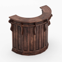 Ensemble de bar d'angle pliable traditionnel en teck massif rustique pour extérieur et usage commercial, avec rembourrage écologique et durable