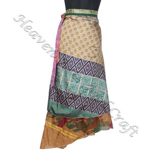 Falda larga de seda de diseñador indio bohemio elegante multicolor ropa de verano cómoda moda Bohemia hippie tamaño libre mujeres gitanas - Product Image 2