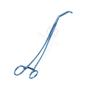 Pince vasculaire DeBakey Satinsky 9” bleue, revêtement titane, pince tangentielle, instrument chirurgical en acier allemand - Product Image 2