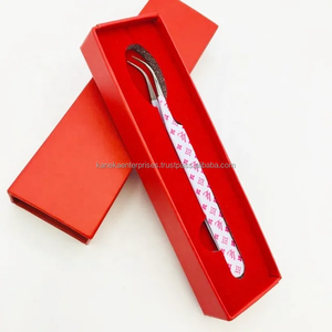 Pinzas Profesionales para Extensión de Pestañas, Recubiertas de Papel, Diseño Blanco y Rosa, Antiestáticas, de Precisión, con Punta de Fibra y Acero Inoxidable - Product Image 6