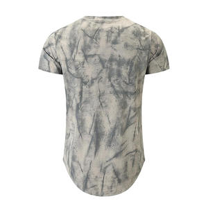 Nouveauté Produit très demandé T-shirt imprimé hipster hip hop déchiré à motif d'ourlet rond pour hommes - Product Image 2